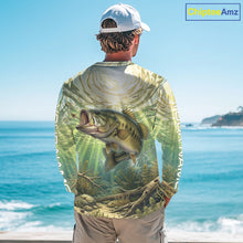Load image into Gallery viewer, Largemouth Bass Fishing Jerseys For Men, Personalized Bass Long Sleeve Fishing Shirts NHT807