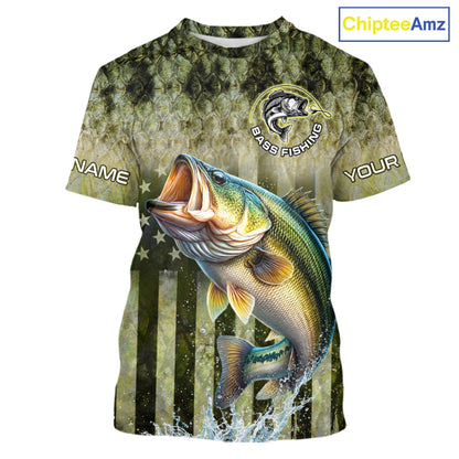 Custom Bass Shirt 3D Personalized Team Name Fishing T - Shirt UV Protection Fishing Jersey 