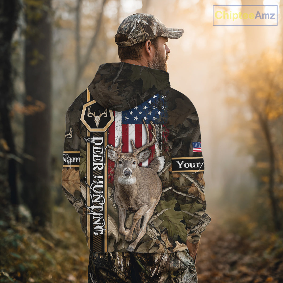Deer Hunting Shirt US Flag 3D All Over Print, Hunting Clothes for Deer Hunting Season NHT165