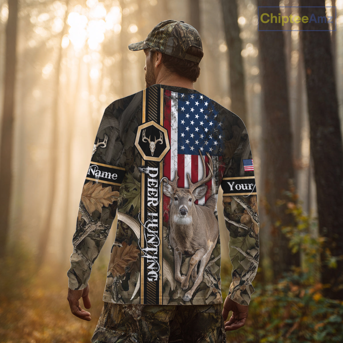 Deer Hunting Shirt US Flag 3D All Over Print, Hunting Clothes for Deer Hunting Season NHT165