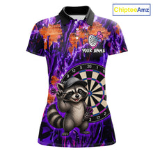 Load image into Gallery viewer, Funny Raccoon Dartboard Jersey For Women Dart Team Shirts Dart League Polo &amp; 1/4 Zip 
