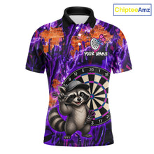Load image into Gallery viewer, Funny Raccoon Dartboard Jersey For Men Dart Team Shirts Dart League Polo &amp; 1/4 Zip 