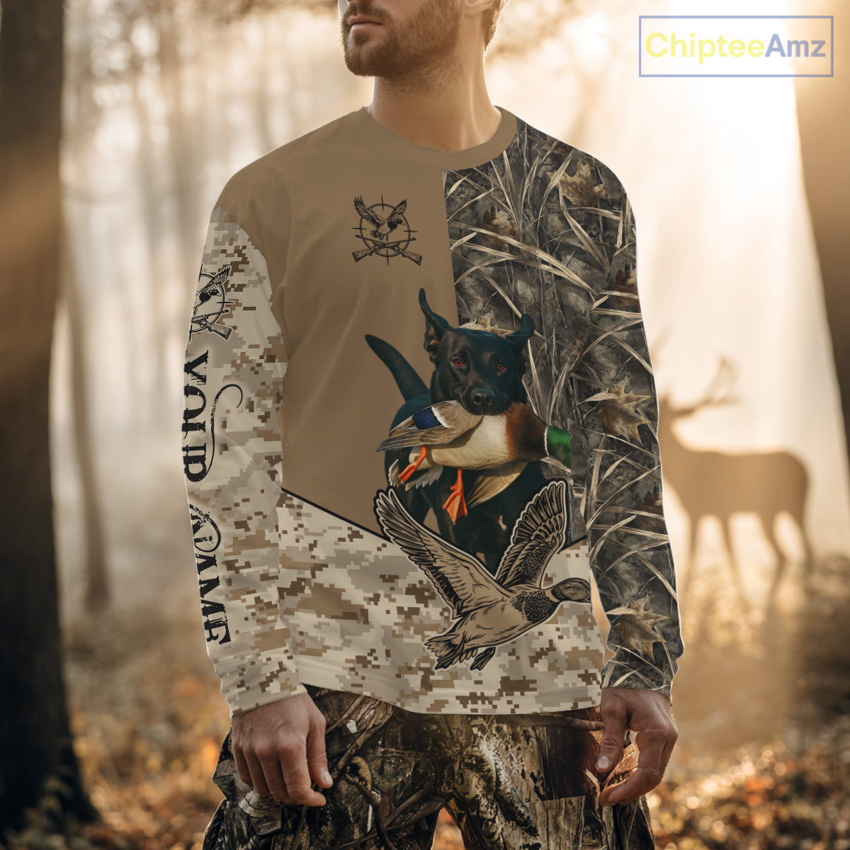 Personalized Hunting Shirt for Hunters – Custom Dog Image and Your Name NHT325