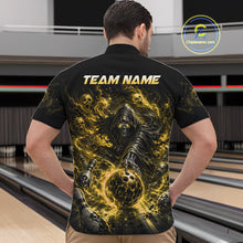 Load image into Gallery viewer, Person wearing a black t-shirt with a graphic design and 'TEAM NAME' text at a bowling alley.