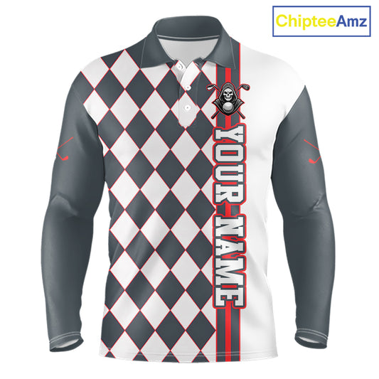 Long-sleeve shirt with argyle pattern and text on a white background, branded 'ChipteeAmz'.