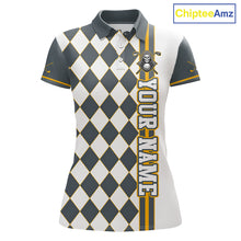 Load image into Gallery viewer, Personalized Skeleton Golf Polo Shirt For Womens - Funny Grim Reaper Golf Team Polo|Yellow 