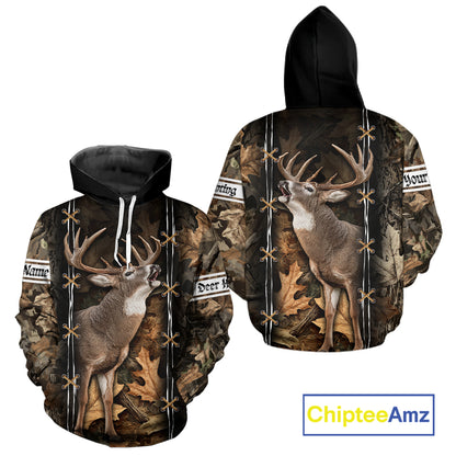 Deer Hunting Camo Customize Name 3D All Over Printed Shirts Personalized Gift For Hunter NHT188