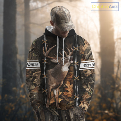 Deer Hunting Camo Customize Name 3D All Over Printed Shirts Personalized Gift For Hunter NHT188
