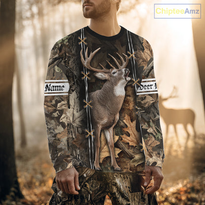 Deer Hunting Camo Customize Name 3D All Over Printed Shirts Personalized Gift For Hunter NHT188