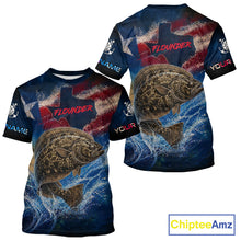 Load image into Gallery viewer, Texas Flag Flounder Short Sleeve Fishing T-Shirts Fishing Jersey, Flounder Saltwater Performance UV Shirt For Men 