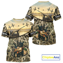 Load image into Gallery viewer, Duck Hunting 3D Waterfowl Camo Grim Reaper Black Labrador Retriever Shirt Hunting Gift NHT202