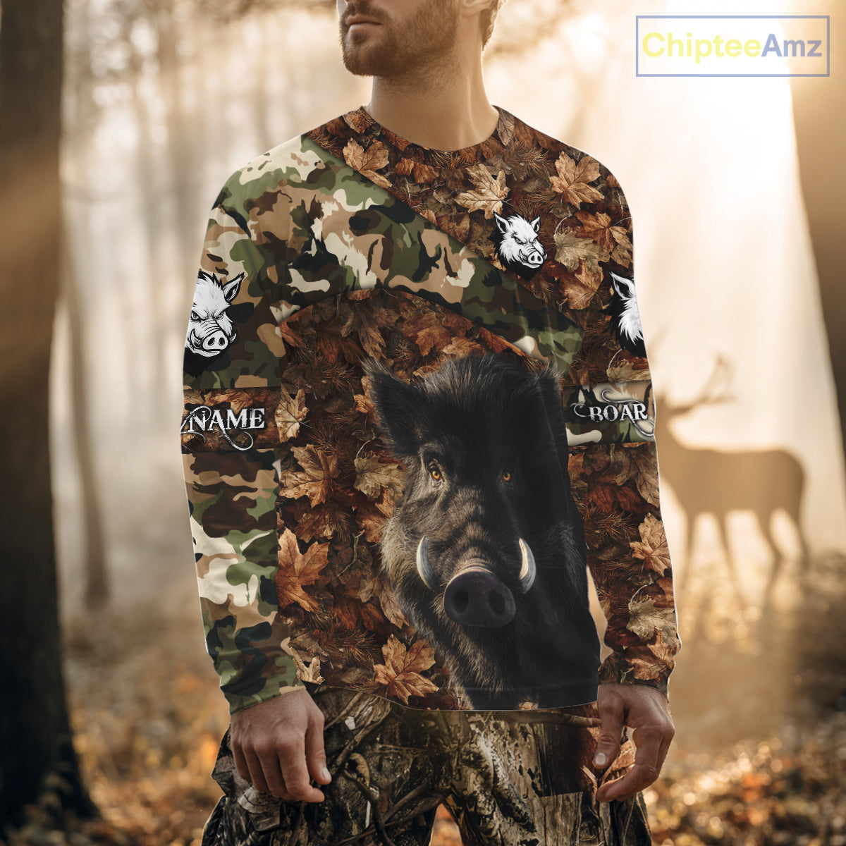 Personalized Name Boar Hunting Camouflage 3D All Over Printed Shirt, Boar Hunting Shirt NHT101