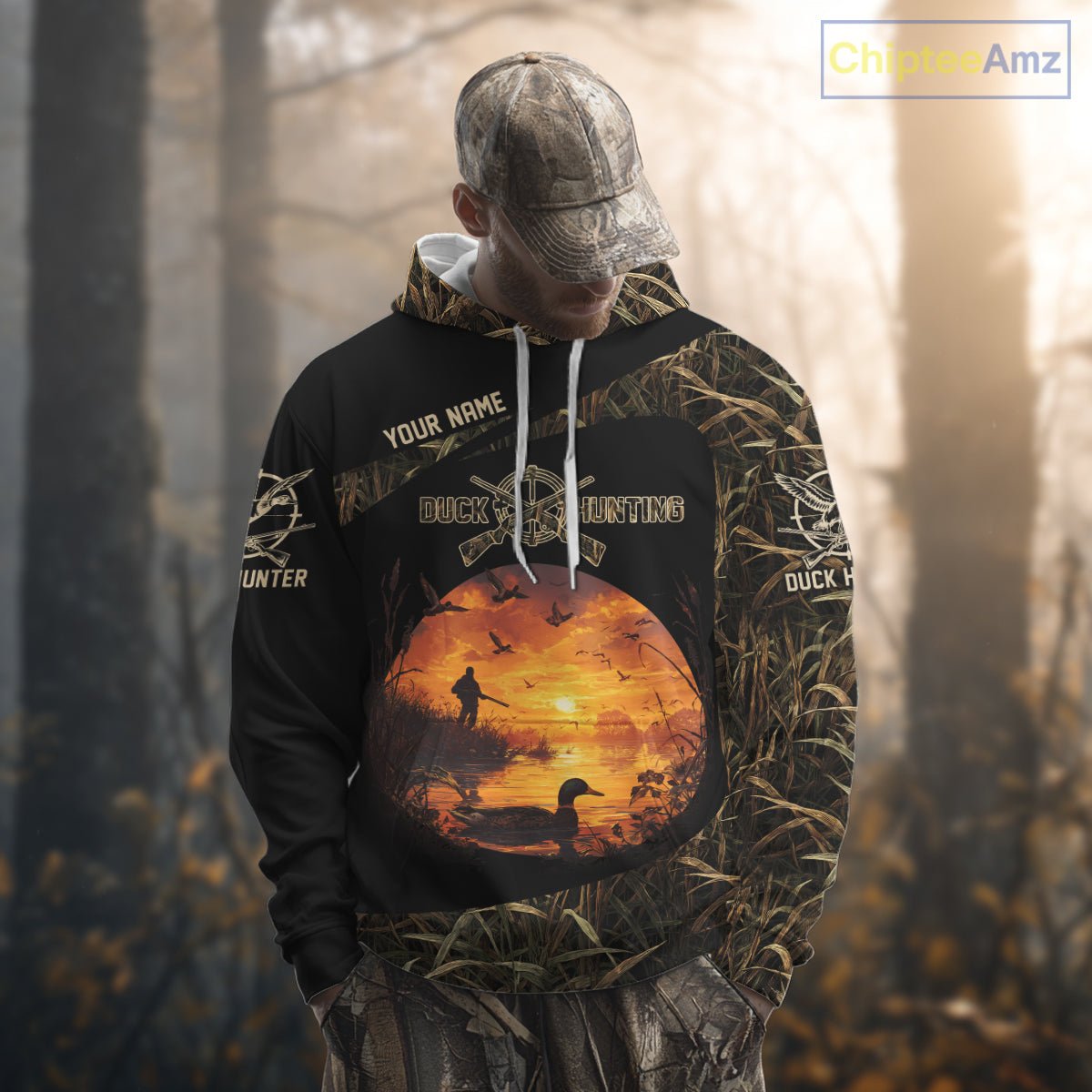 Personalized Duck Hunting 3D All Over Printed Camo with Custom Name Outdoor Gift for Hunters NHT117