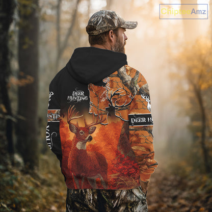 Best Custom Deer Hunting Shirt 3D All Over Print Autumn Forest Big Buck Personalized Gifts NHT35