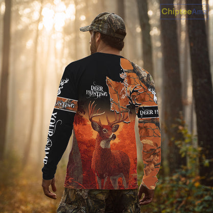 Best Custom Deer Hunting Shirt 3D All Over Print Autumn Forest Big Buck Personalized Gifts NHT35