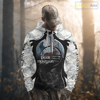 Best Buck Deer Hunting Clothes Winter Camo Grim Reaper Design Custom Name For Hunters NHT44