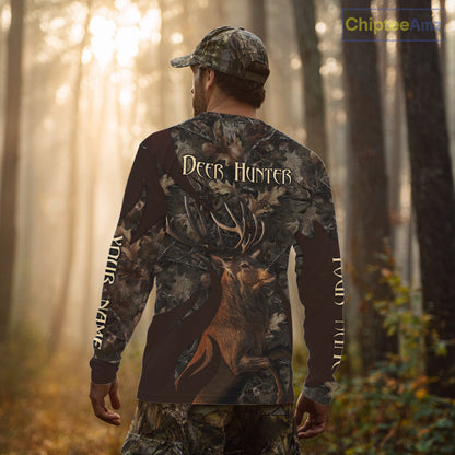 Personalized Red Deer Hunting Camo Full Printing Shirts Deer Hunting Gift for Hunters NHT144