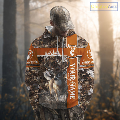 Whitetail Deer Hunting Season Shirt 3D Buck Design Custom Hunting Gift Camouflage Deer Shirts NHT49