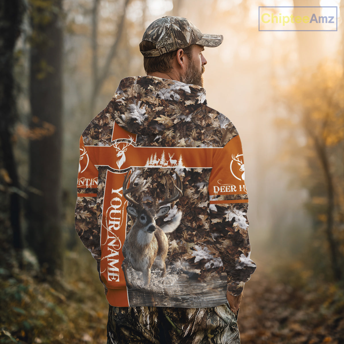 Whitetail Deer Hunting Season Shirt 3D Buck Design Custom Hunting Gift Camouflage Deer Shirts NHT49