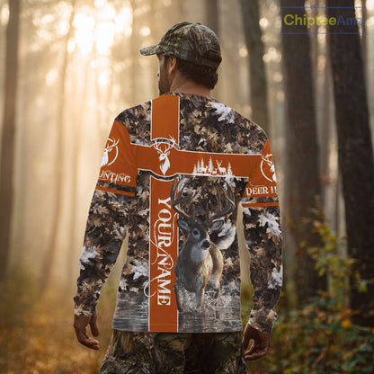 Whitetail Deer Hunting Season Shirt 3D Buck Design Custom Hunting Gift Camouflage Deer Shirts NHT49