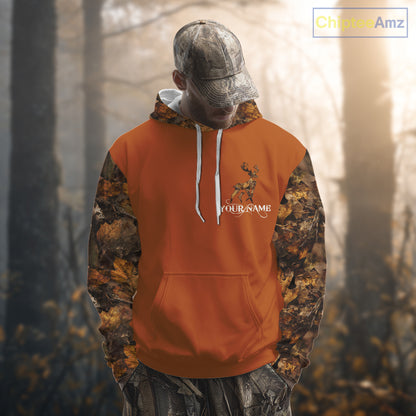 Best Deer Hunting Orange Camouflage Custom Name 3D All-Over Printed Shirt, Deer Hunting Gifts NHT51