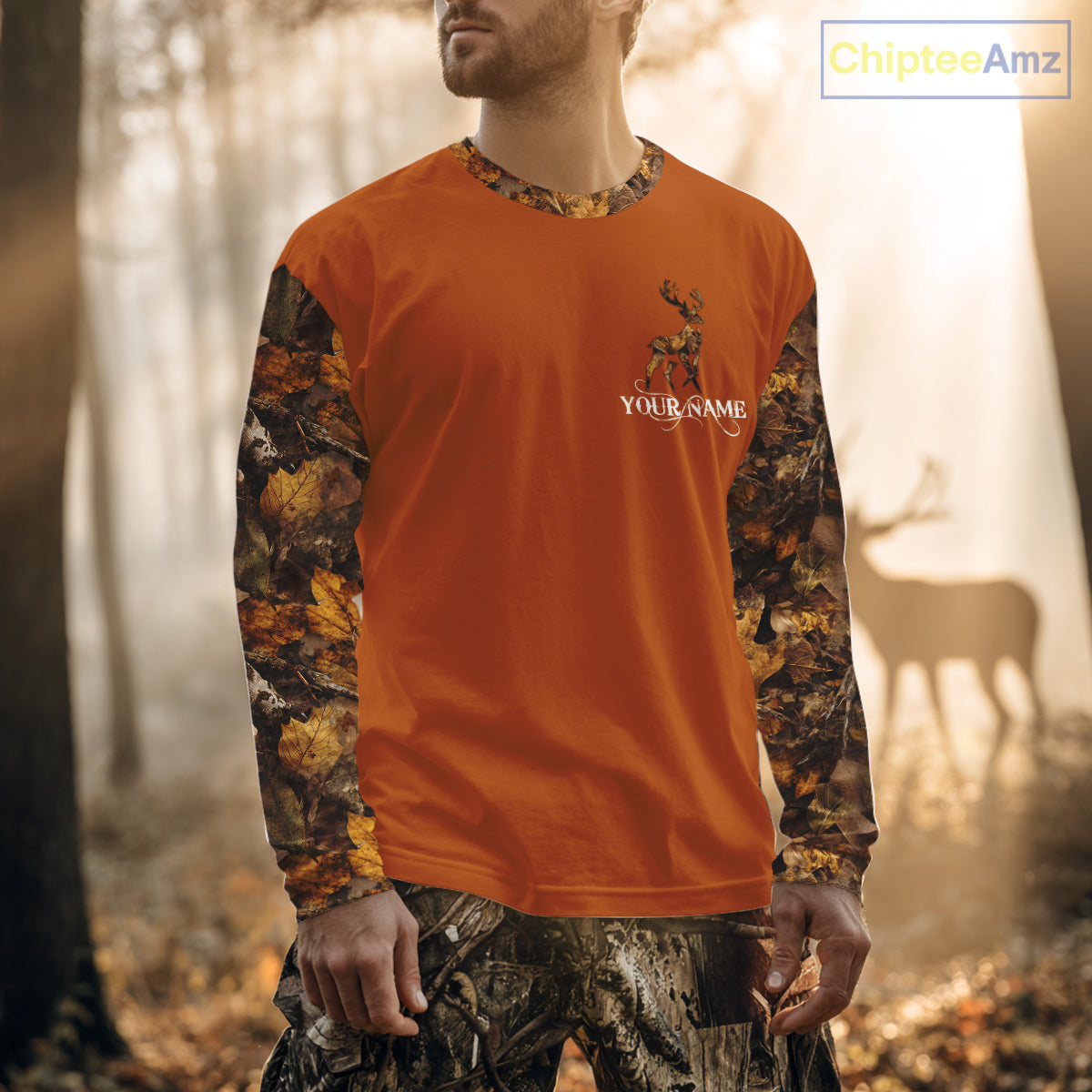 Best Deer Hunting Orange Camouflage Custom Name 3D All-Over Printed Shirt, Deer Hunting Gifts NHT51