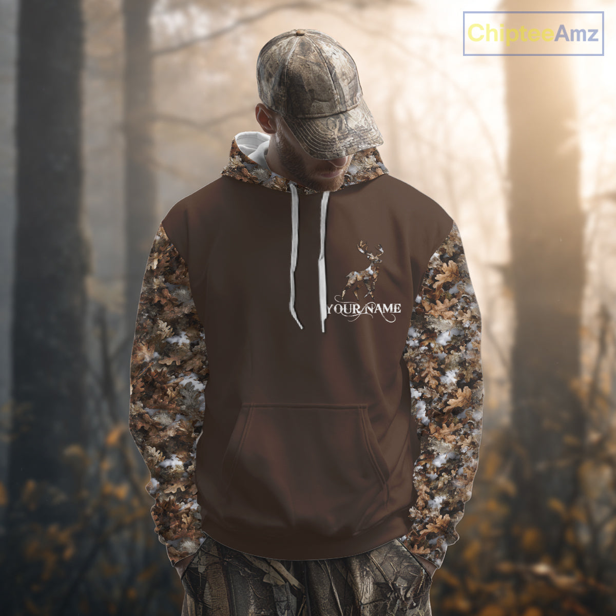 Best Deer Hunting Brown Camouflage Custom Name 3D All-Over Printed Shirt, Deer Hunting Gifts NHT52