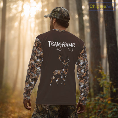 Best Deer Hunting Brown Camouflage Custom Name 3D All-Over Printed Shirt, Deer Hunting Gifts NHT52