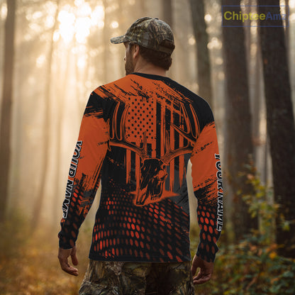 Best Deer Hunting Shirt 3D All Over Print Orange And Black Personalized Name For Hunters NHT63