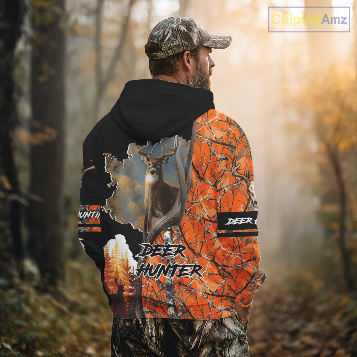 Beautiful Custom Camo Whitetail Deer Hunting Shirt With Full All-Over 3D For Deer Hunters NHT72