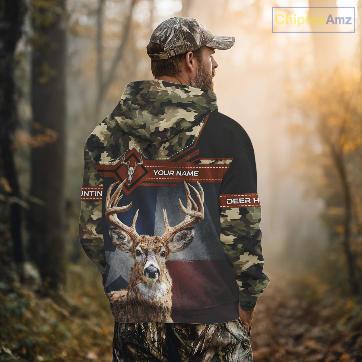 Whitetail Deer Hunting Shirt With Camouflage And Full 3D Print For Texas Deer Hunting Season NHT73