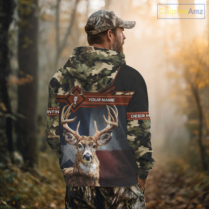 Whitetail Deer Hunting Shirt With Camouflage And Full 3D Print For Texas Deer Hunting Season NHT73