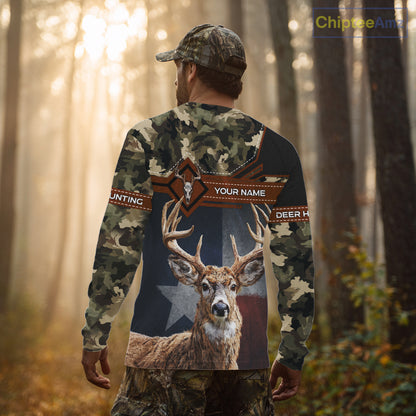 Whitetail Deer Hunting Shirt With Camouflage And Full 3D Print For Texas Deer Hunting Season NHT73