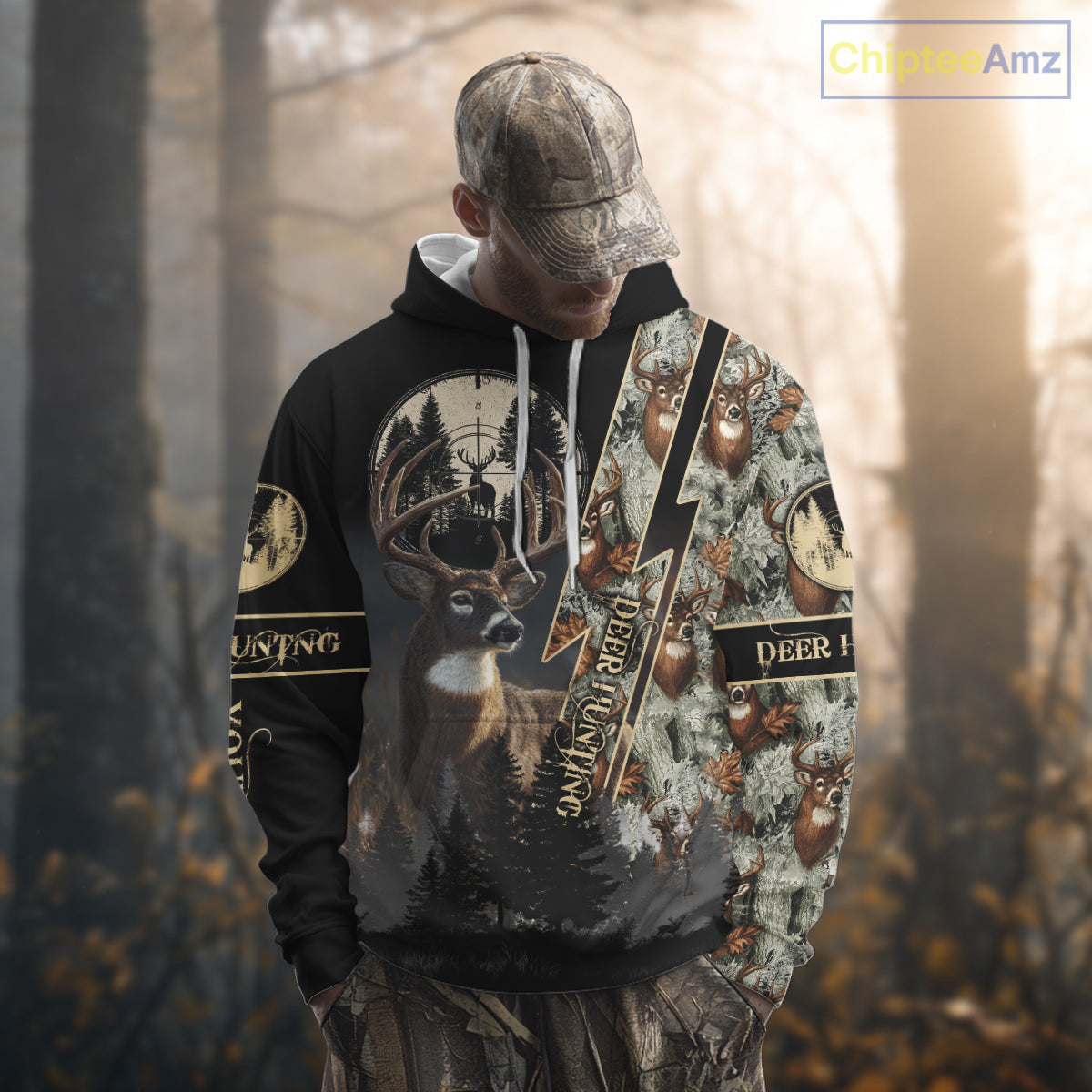 Deer Hunting Shirt Whitetail Deer With Scope Camo Custom Name Hunting Gifts For Hunters NHT86