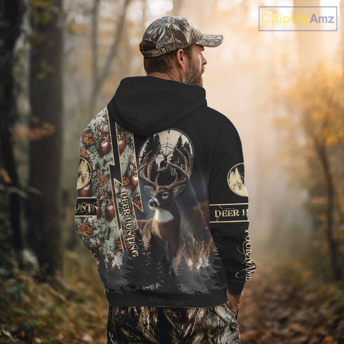 Deer Hunting Shirt Whitetail Deer With Scope Camo Custom Name Hunting Gifts For Hunters NHT86