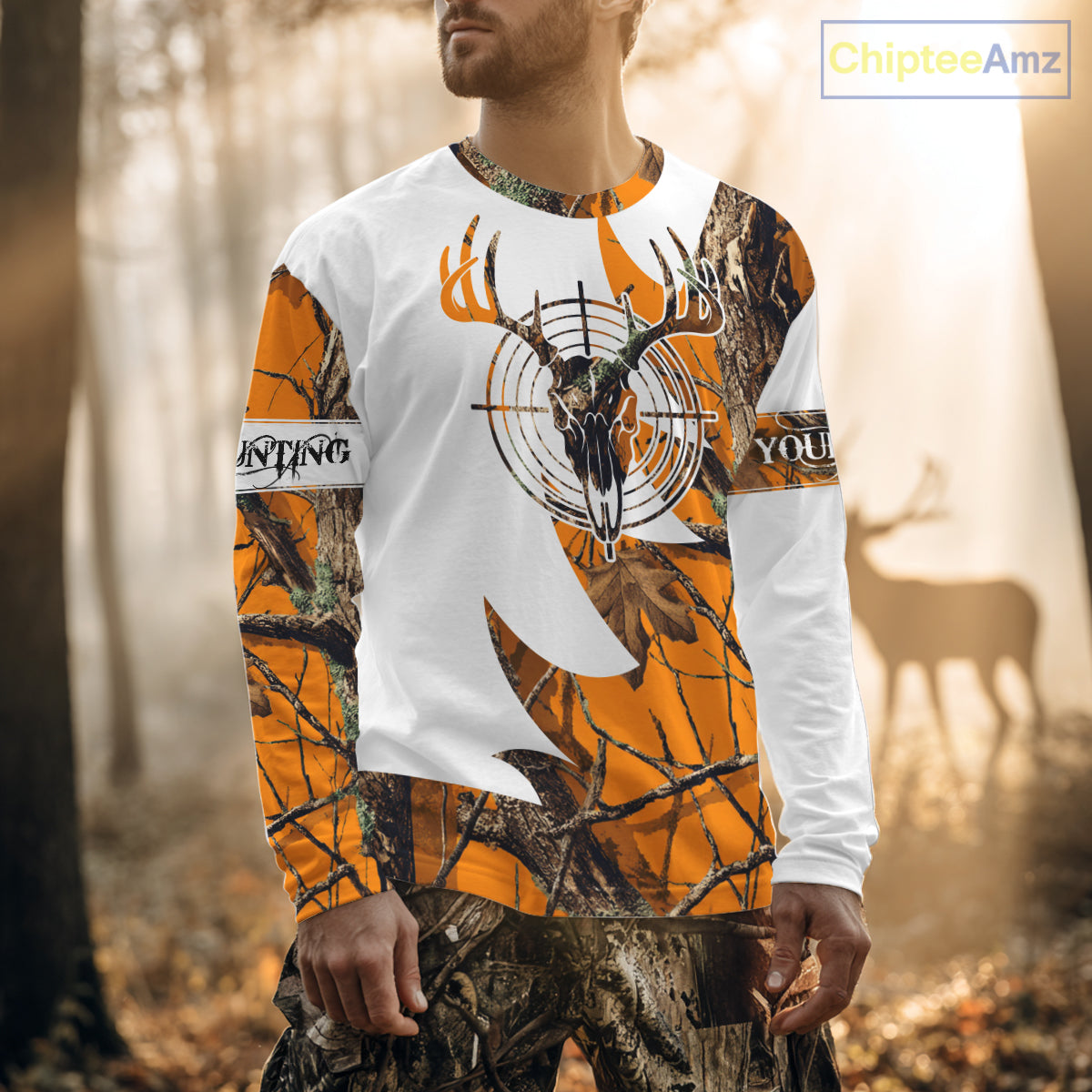 Custom Deer Skull Hunting Shirt 3D All Over Print Camo & Personalized Name, Gifts for Hunter NHT31