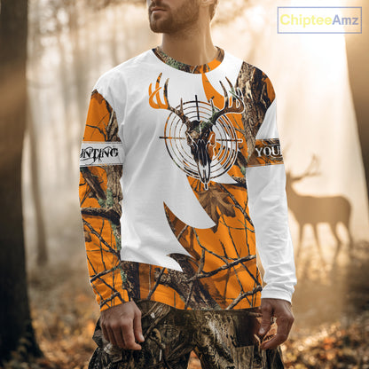 Custom Deer Skull Hunting Shirt 3D All Over Print Camo & Personalized Name, Gifts for Hunter NHT31
