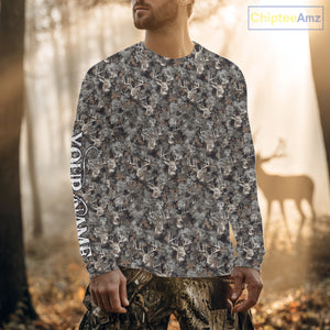 Beautiful Deer Hunting Shirt Pattern Deer Camo Custom Name 3D All Over Printed Hunting Gift NHT90