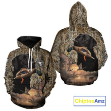 Load image into Gallery viewer, Duck Hunting Shirt Camo with Labrador Retriever Black 3D All Over Printing Shirts for Men NHT95