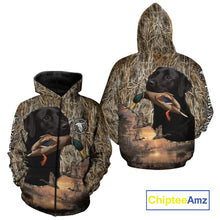 Load image into Gallery viewer, Duck Hunting Shirt Camo with Labrador Retriever Black 3D All Over Printing Shirts for Men NHT95