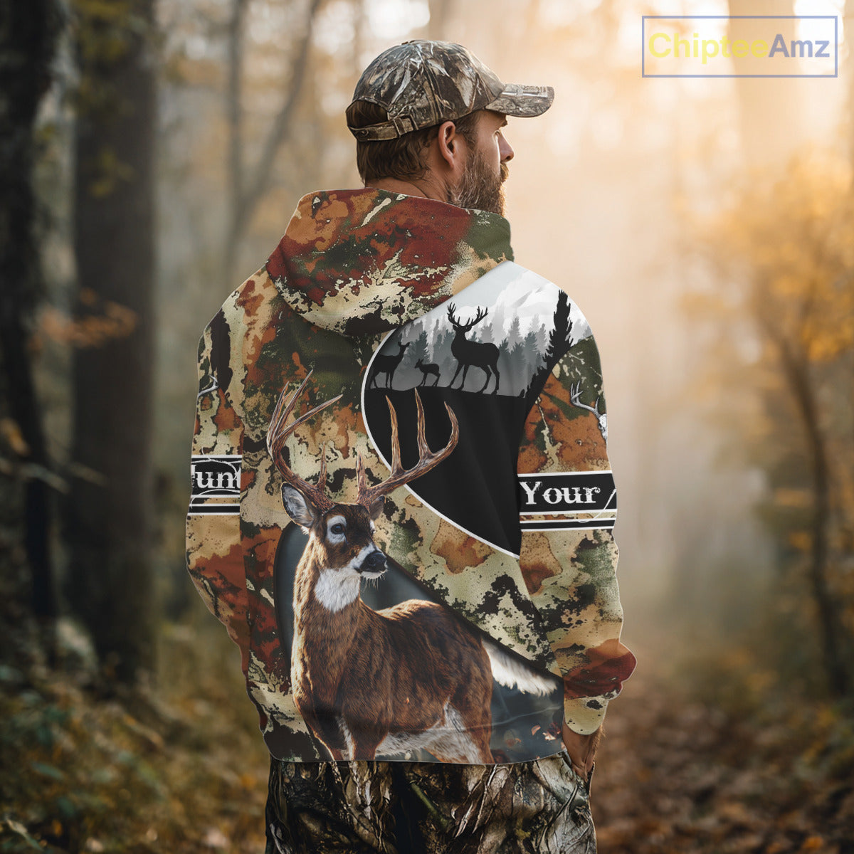 Whitetail Deer Hunting Shirt With Camouflage, Deer Hunter Custom Name, Hunting Gift  NHT97