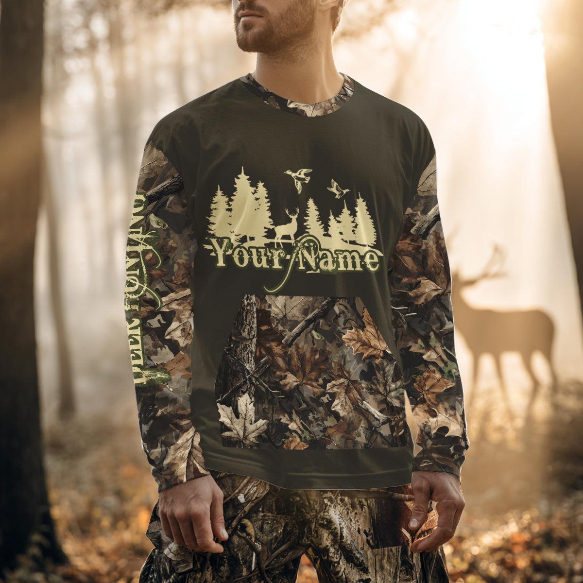 Deer hunting Shirt 3D All Over Print With Texas Flag & Forest Camo Best Gift For Hunter NHT30