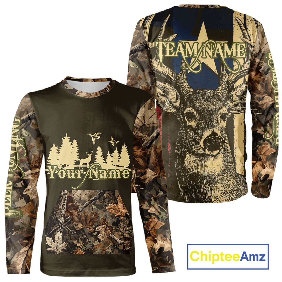Deer hunting Shirt 3D All Over Print With Texas Flag & Forest Camo Best Gift For Hunter NHT30