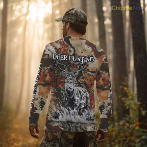 Season Deer Hunting Shirt Brown Green Camo 3D Custom Name Clothes For Hunters NHT91