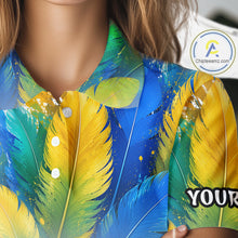 Load image into Gallery viewer, Personalized Parrot Womens Golf Polo Shirt – Cute Bird Hugging Golf Ball, Golf Lover Gift NHT1191