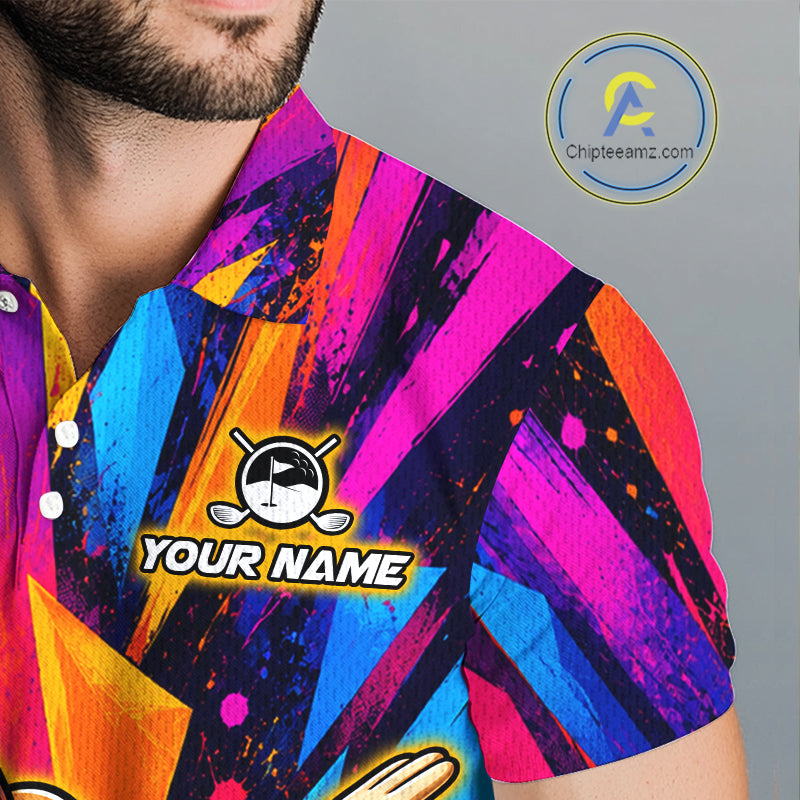 Funny Hot Dog Men Golf Polo Shirt Custom Name, Dab Hotdog Golf Team Polo, Personalized Golf Gift NHT1334