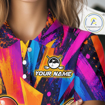 Funny Hot Dog Women Golf Polo Shirt Custom Name, Dab Hotdog Golf Team Polo, Personalized Golf Gift NHT1334