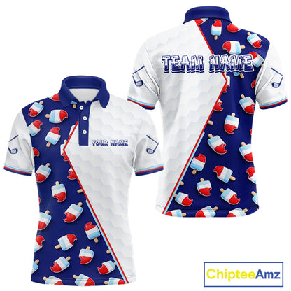 Custom Popsicle Pattern Mens Golf Polo, Personalized Summer Sweet Golf Shirt, Custom Golf Jersey, Familly Team Shirt NHT698