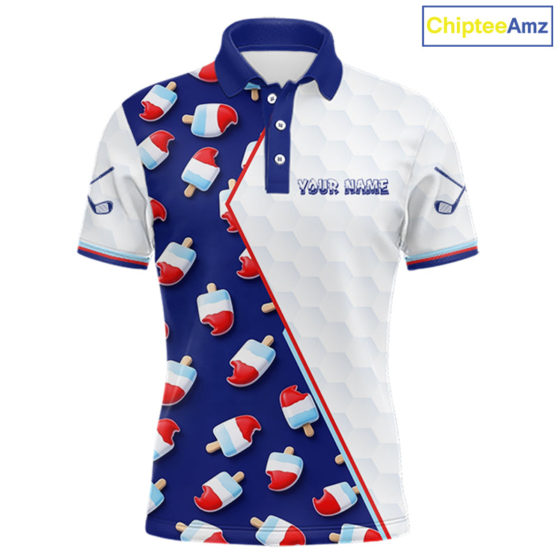 Custom Popsicle Pattern Mens Golf Polo, Personalized Summer Sweet Golf Shirt, Custom Golf Jersey, Familly Team Shirt NHT698