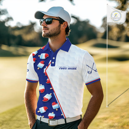 Custom Popsicle Pattern Mens Golf Polo, Personalized Summer Sweet Golf Shirt, Custom Golf Jersey, Familly Team Shirt NHT698